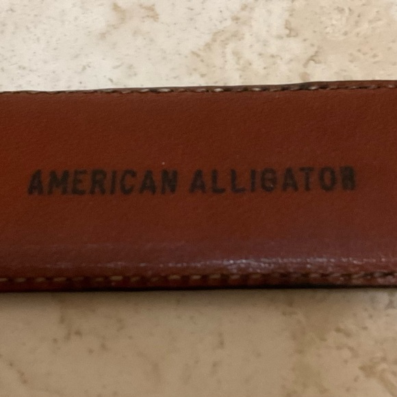 VINTAGE GENUINE BLACK ALLIGATOR BELT FROM CARROLL & CO BEVERLY HILLS SIZE 36 - Picture 3 of 5